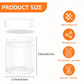 84PCS 4oz/125ml Plastic Jars with Screw On White Lids Seal Stickers Bottle Lid，Clear Container for Storing Dry Food,Herbs, Cosmetic, Slime, Bath Salts, Cream, Butter