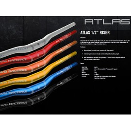 RaceFace Atlas Mountain Bike Handlebar (Blue, 31.8-mm Clamp, 785-mm Wide, 0.5-Inch Rise)