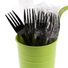 AmerCare Medium-Heavy Weight Individually Wrapped Black Polystyrene Forks, Case of