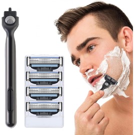 Razor Blades, Pack of 4 Replacement Blades for Razors, Gillette Men's Razor Blades, Manual Professional Barber Beard Blades, Replacement Blades for Wet Razors