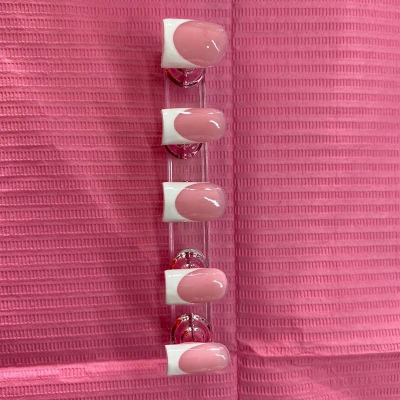 French Tip Acrylic Press ons - Length: X-Long, Size: Large