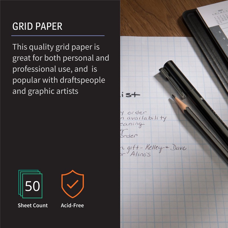 Bienfang Designer Grid Graph Paper Pad, 10x10 Cross Section, 8.5