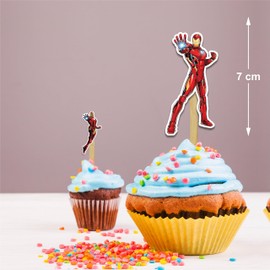 Irn man Cupcake Topper – Bold Superhero Cupcake Decoration for Themed Parties, and Birthday Celebrations