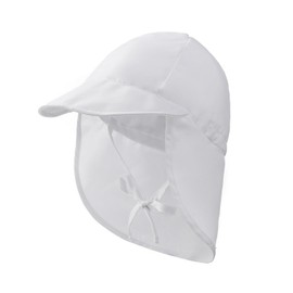 Baby Cotton Sun Hat Toddler Summer Beach Hat UPF50+ Sun UV Protection Hat Kids Soft Sun Hat Flap Neck Protection Children Adjustable Sun Visor Cap with Chin Straps for Girls Boys 6-24 Months