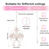 Alighting Plug in Chandeliers, 4-Light White & Pink Small Acrylic