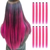 Beavorty 20 Piezas Extensiones De Cabello Rosa Clip De Color