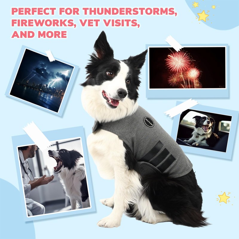 Jaynuier Dog Anxiety Relief Calming Vest, Vet Visits and Separation