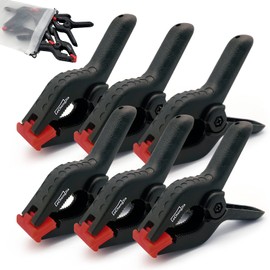6 Pcs Spring Clamps, 4.5 Inch Plastic Spring Clamps,Heavy Duty Plastic Muslin Clamps, Heavy Duty Plastic Spring Clips, Grip Clips, for Home Improvement Clamp DIY Tools Photography Studios