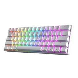 HK GAMING GK61 SE 60% | Mechanical Gaming Keyboard | 61 Keys Multi Color RGB LED Backlit for PC/Mac Gamer | US Layout (White, Mechanical Red)