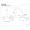 Kingston Brass KS214M High Arch Spout for Wall Mount Kitchen