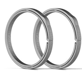 TISUR Titanium Key Rings, Heavy Duty Key Chain Ring Split Keyring Keychain Rings for Car Keys, Dog Tags,Carabiner (Grey, K33x2)