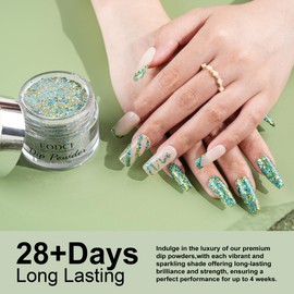 eodci EODCI Dopamine Glitter Green Dip Powder Nail Color, Dip Powder Nail 1 Oz Nail Dipping Powder French Nail Art for Starter Manicure Salon DIY at Home, Fall Winter Dip Powder Colors Long Lasting