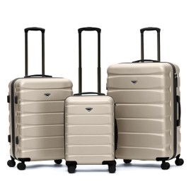 Flight Knight Luggage Sets TSA Lock Silent Double Spinner Wheels Durable Hardside Lightweight Suitcase With 22x14x9 Carry-On Case Maximum Carry On Bag Size For American & United Approved Airlines