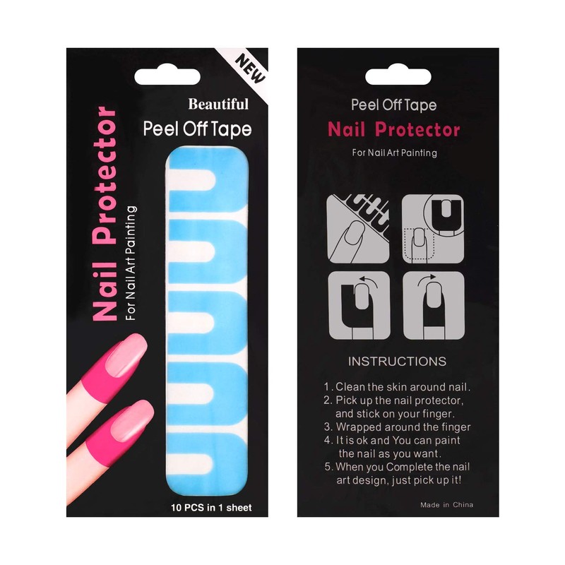 Outus 120 Pcs Nail Polish Protector for Fingers, U Shape