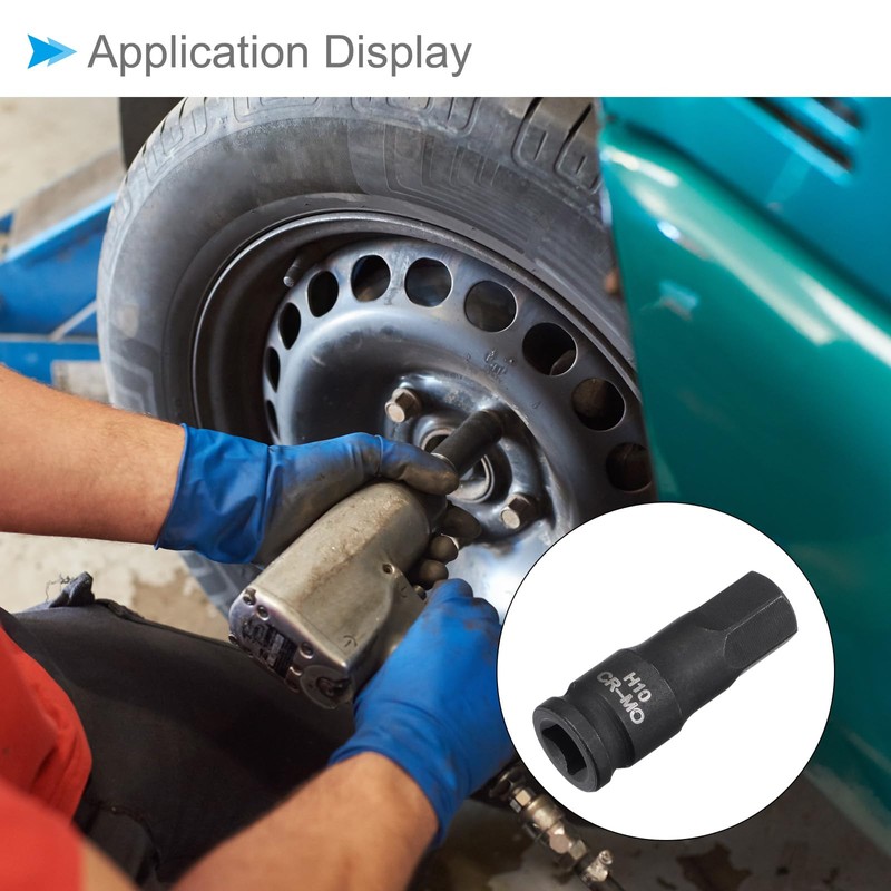 CoCud Impact Hex Bit Socket, 10mm (H10) Metric 35mm Long,