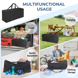 COOLBEBE 32" Sports Duffle Bag - 73L Large Travel Duffel Luggage Bag with Upgrade 2-way Lockable Zippers, Sturdy & Water Resistant, Black