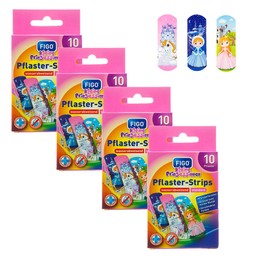 varivendo Notepad + 40 Colourful Figo Children's Plasters Plasters Children's Wound Plasters Colourful (40 x Little Princesses)