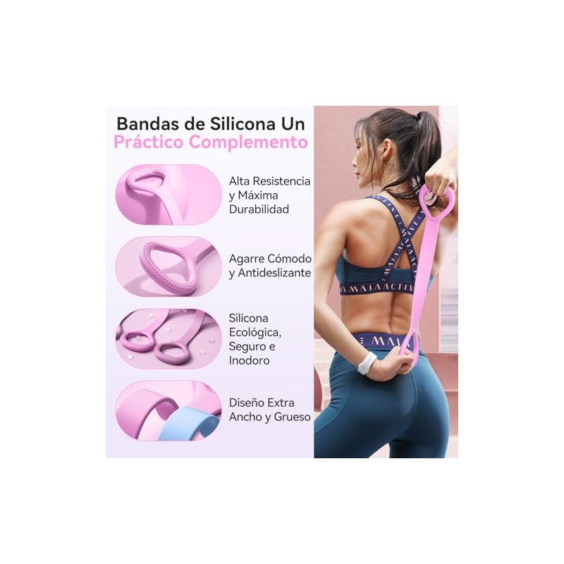 2 Pcs Kit Ligas de Resistencia para Ejercicio, con Bandas