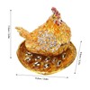 Golden Hen Figurine Trinket Boxes Handcraft Exquisite Small Jewelry Box