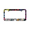 Crazy CAT Lady with PAW Prints License Plate Frame UV