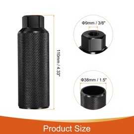 sourcing map 2 Pairs Bike Pegs Aluminum Alloy Rear Stunt Pegs Anti-Skid Back Seat Stands Fit 3/8" Axles for Mountain Bike BMX, Black