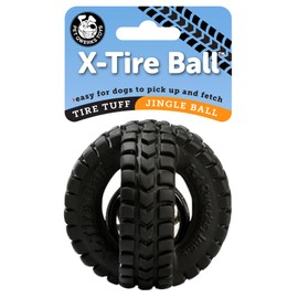 Pet Qwerks X-Tire Ball Dog Toys - Jingle Interactive Chew Toy - Small