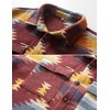 FindThy Men’s Brushed Flannel Shirts Ethnic Aztec Print Button Up