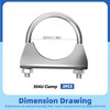 Glarks 2Pcs 304 Stainless Steel Exhaust U-Clamps 50MM (2in) Muffler