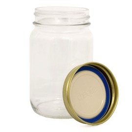 Superb Sealing Solutions Canning Jars with Lids and Bands, Pint Size Regular Mouth Clear Glass Mason Preserving Jar, USA Made, Pack of 8