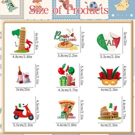 Deorfuy Italian Birthday Party Decorations - 36PCS Italy Pizza Cupcake Toppers Parties Decoration Buon Compleanno Cupcake Picks Decor Supplies