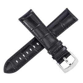 [OTTOODY] Watch Band, Watch Band, 0.7 inch (18 mm), 0.8 inch (20 mm), 21 mm, 22 mm, Alligator Leather Pattern, Elegant, Genuine Leather Watch Band, Replacement Strap, Quick Release, No Tools Required