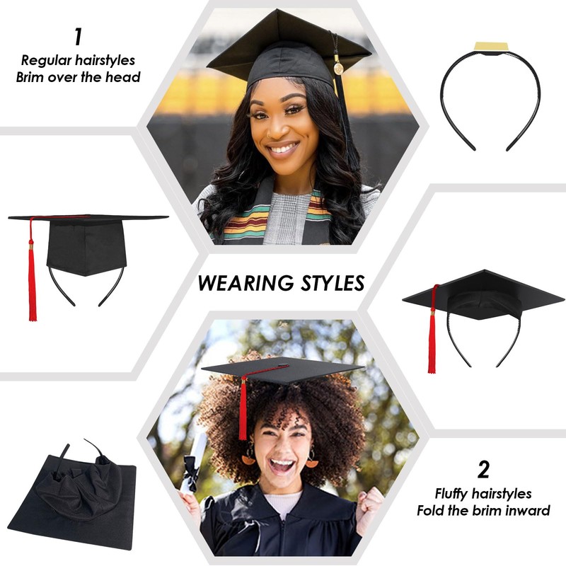 KHG 2 Pack Graduation Cap Headband, Grad Cap Headband Insert