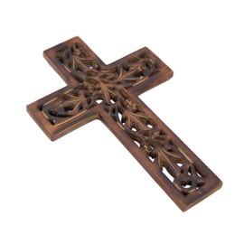 ESPLANADE StonKraft Jesus Christ Cross Catholic Wooden Crucifix for Wall, Church Chapel | Home Decor | Wood - 12.25" Inches - Brown