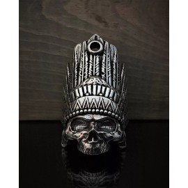 Bravo Bells Indian Chief Skull Ride Bell, Motorcycle Good Luck Charm
