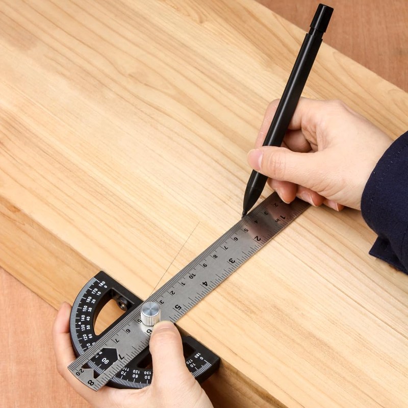 UMEI Angle Ruler, Precision Universal Protractor, Industrial Marking Ruler, Movable