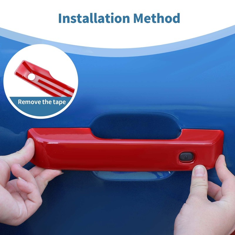 PDKLIN for Bronco Door Handle Cover Trim Red Fit for