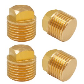 4Pcs 1/2" NPT Solid Brass Boat Drain Plugs, Boat Hulls Spare Garboard Drain Plug Male Plug Fittings Brass Cored Plug with Square Head for Bayliner Four Winns Glastron Larson Sea Ray Starcraft