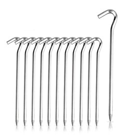 12PCS Tent Pegs Steel Ground Camping Stakes Outdoor Nail 6mm Heavy Duty New AU