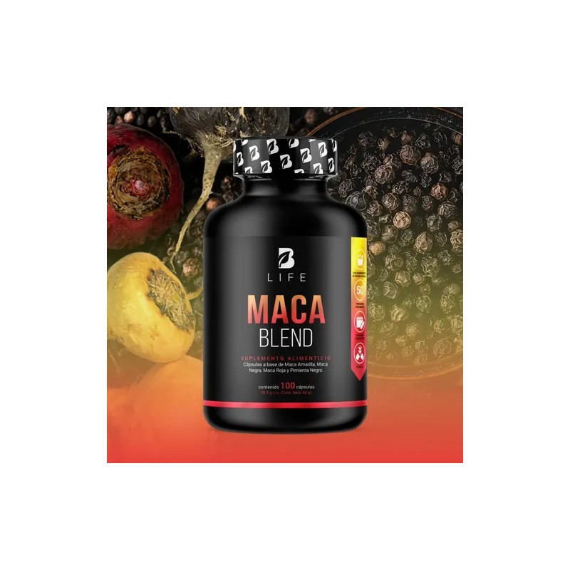 Complejo Maca Amarilla Negra Y Roja De 100 Cápsulas. B