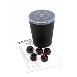 WeLoveDice DiceCupFlex Flexible Dice Cup with Lid Including 5 Dice and Block Made in Germany