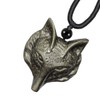 mookaitedecor Golden Obsidian Crystal Wolf Head Pendant Necklace Lucky Charm