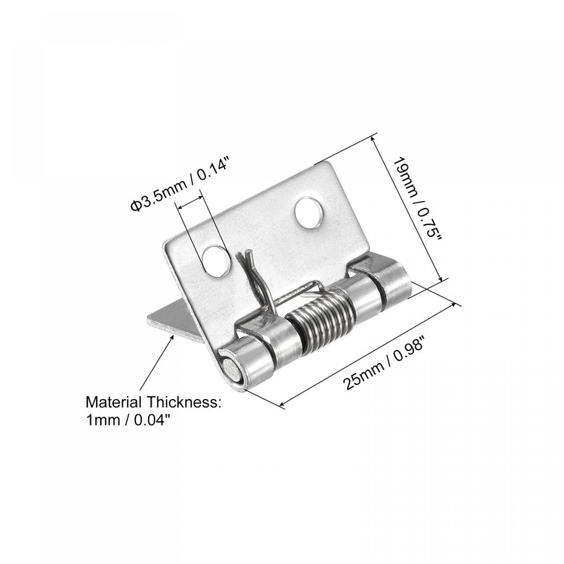sourcing map Spring Loaded Hinges, 1" 304 Stainless Steel Self