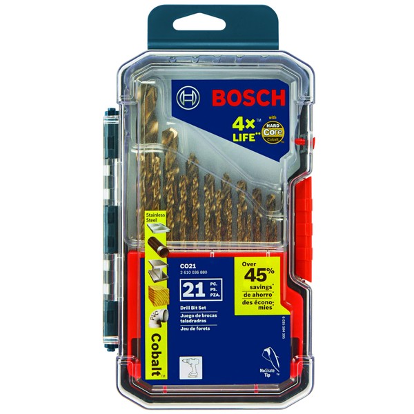 BOSCH CO21 21-Piece Assorted Set with Included Case Cobalt Metal