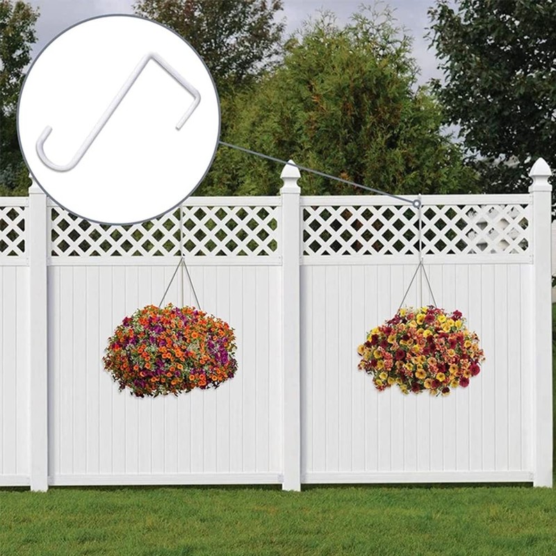 2 Pack Vinyl Fence Hooks 2x6 inch,Fence Hangers Patio Light
