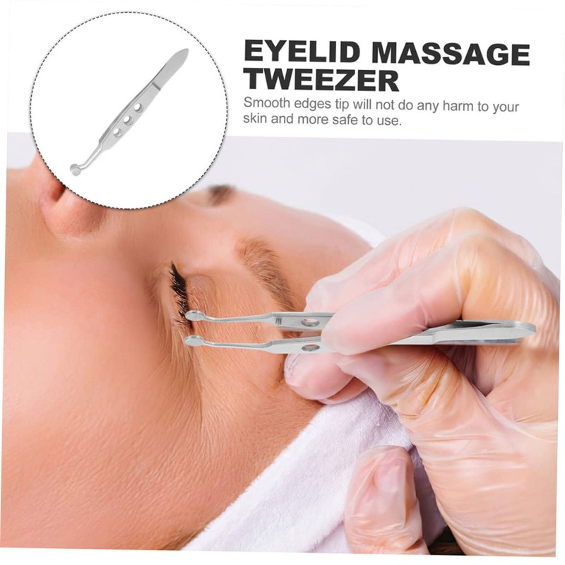 Mobestech 3pcs Stainless Steel Tweezer for Women Meibomian Gland Non-skid