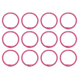 PATIKIL 1,2 Pulgada Sueltas Hoja Carpeta Anillos, 12 Paquete 2,2mm Metal Flash Tarjeta Libro Encuadernación Anillas para Llave Cadena Índice Tarjeta Recortes Álbumes, Rosa