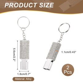 PATIKIL Emergency Whistle with Keychain, 2Pcs Bling Safety Survival Whistles Rescue Signaling Loud for Outdoor Camping Hiking Boating Hunting Fishing, White