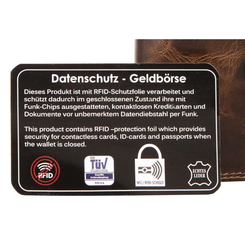 BAGAN 020792 Women's Purse Genuine Leather Brown, brown, Einheitsgröße