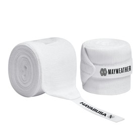 Hayabusa Mayweather Gauze Boxing Hand Wraps for Men and Women - White, 180 Inches