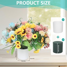 Kuabiz Plastic Cylinder Planter Box Round Plastic Flower Box with Removable Foam Blocks Liner White Round Vase for Centerpiece Home Wedding Garden Craft Decor (Classic, 12 Set)